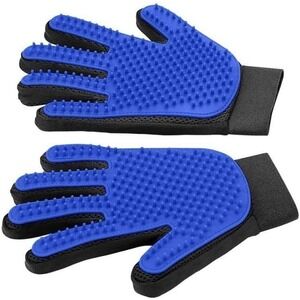 Pet Grooming Glove‎ Deshedding Brush Pair Silicone Massage Mitts for Dogs Cats
